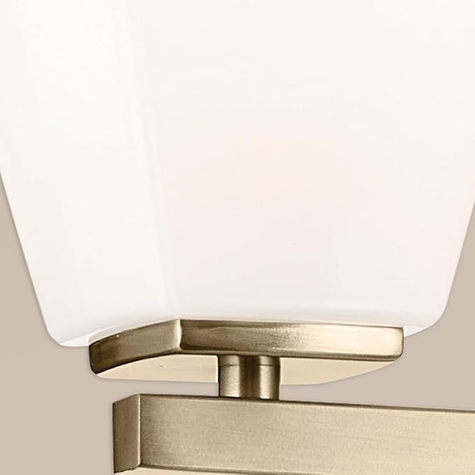 Kichler Marant 4-Light Bathroom Vanity Light Fixture with Opal Glass, 33.25" Modern Wall Mount Lighting Over Mirror in Champagne Bronze for Powder Room (33.25" W x 9.5" H), 55217CPZ