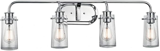 KICHLER Braelyn 44" 4 Light Vanity Light with Clear Seeded Glass Chrome