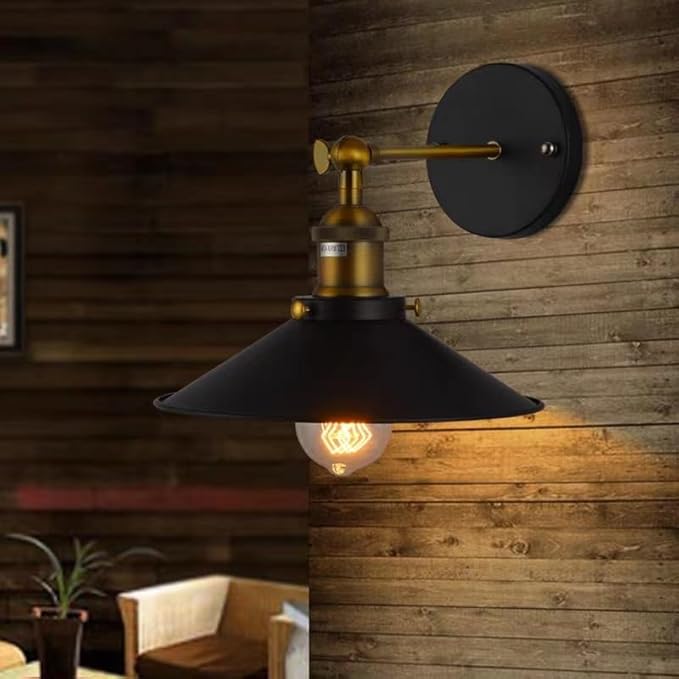 Wall Sconces, Bathroom Wall Sconce, Black & Gold Wall Lighting, Bathroom Vanity Light, Indoor Wall Lamp for Living Room, Hallway