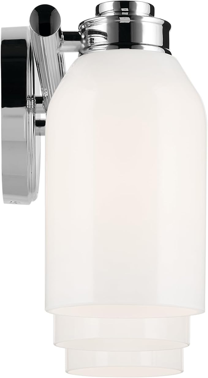 Kichler Shae 24.25" 3-Light Bathroom Vanity Light Fixture with White Opal Glass in Chrome for Over Mirror Lighting, Modern Wall Mount Vanity Lights (24.25" W x 9" H), 55202CH