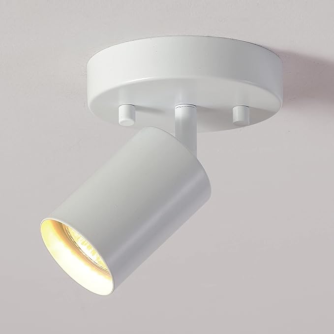 Globe Electric 1-Light Track Spotlight, Matte White, Pivoting Head, Dimmable, 57499