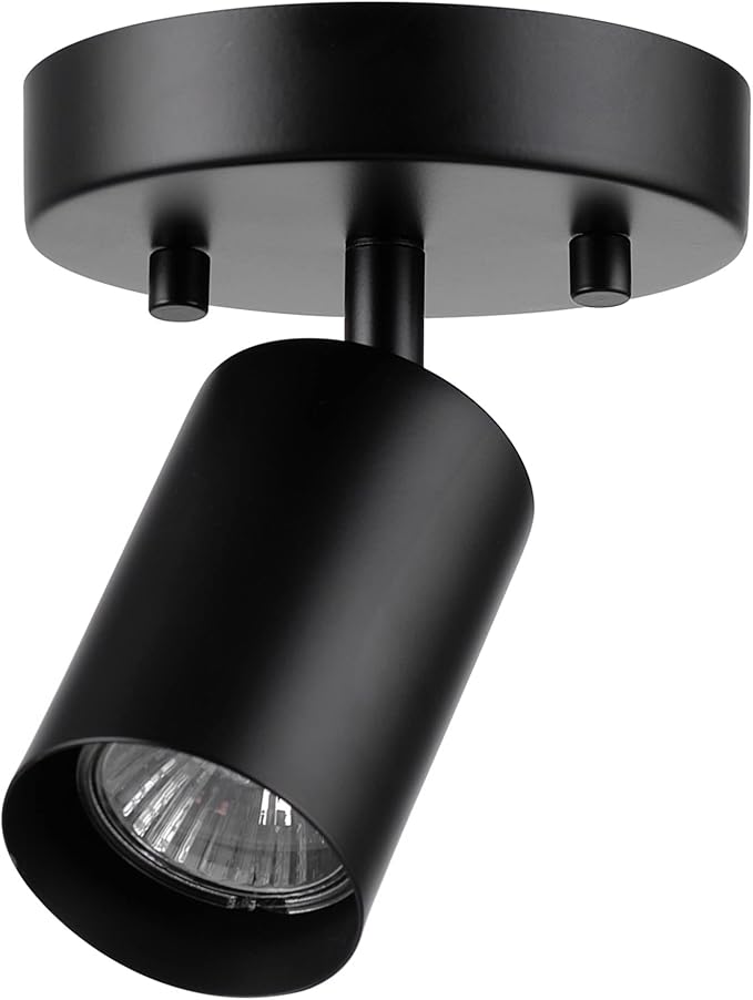 Globe Electric 57498 Pratt 1-Light Track Lighting Spotlight, Matte Black, Bulb Not Included