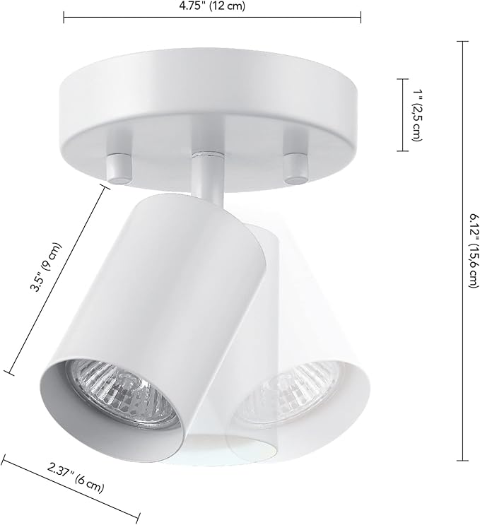 Globe Electric 1-Light Track Spotlight, Matte White, Pivoting Head, Dimmable, 57499