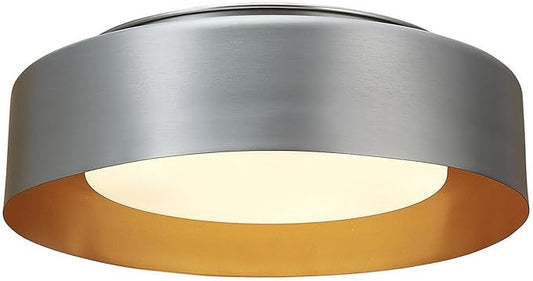 16in Ceiling Light,3-Light E26 Bulb Type,Frosted Glass Lampshape，Large Modern Flush Mount Lamp Fixture for Living Room Bedroom Kitchen Hallway Foyer, Silver Gray