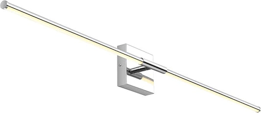 JONATHAN Y 32" Chrome Modern Dimmable Integrated LED Wall Sconce, Minimalist Adjustable Metal Vanity Light for Bathroom Mirror, Bedroom, Hallway, 3000K, ETL Listed (JYL7040A)