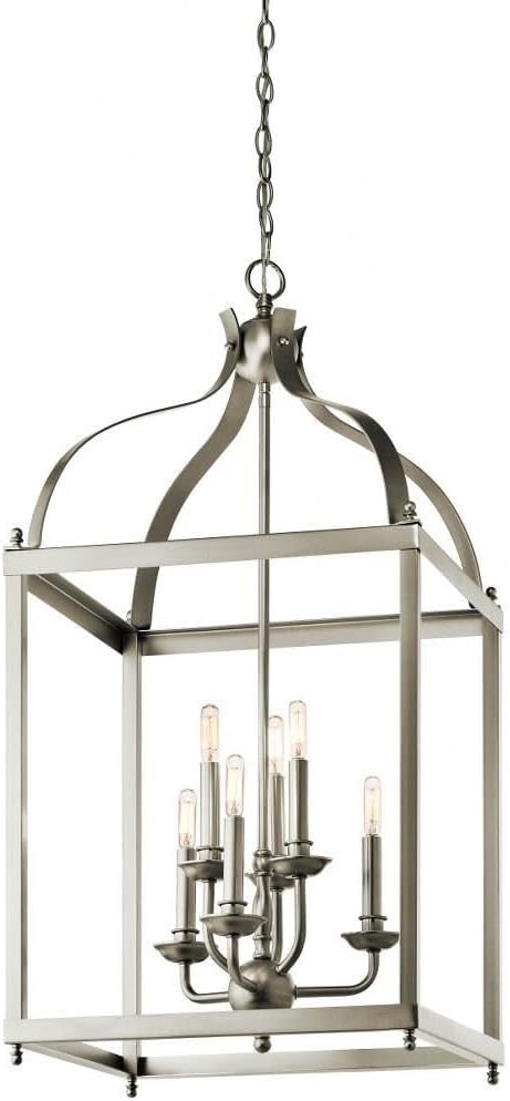 KICHLER Larkin 36.25" 6 Light Pendant in Brushed Nickel