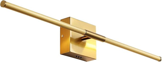 JONATHAN Y 28" Brass Gold Modern Dimmable Integrated LED Wall Sconce, Metal Vanity Light for Bathroom Mirror Bedroom Hallway, Sleek Hardwired Wall Lamp Fixture, 3000K (JYL7022B)