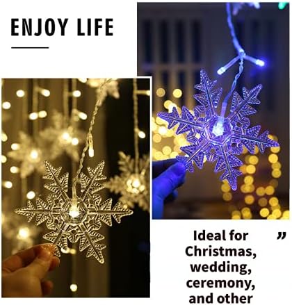 LED Curtain Lights,19ft/6M 96 LED Snowflake Curtain String Lights Plug-in Window Curtain Lights with 8 Modes Decoration for Christmas, Wedding, Party,Wall, Home Decorations (Colorful)