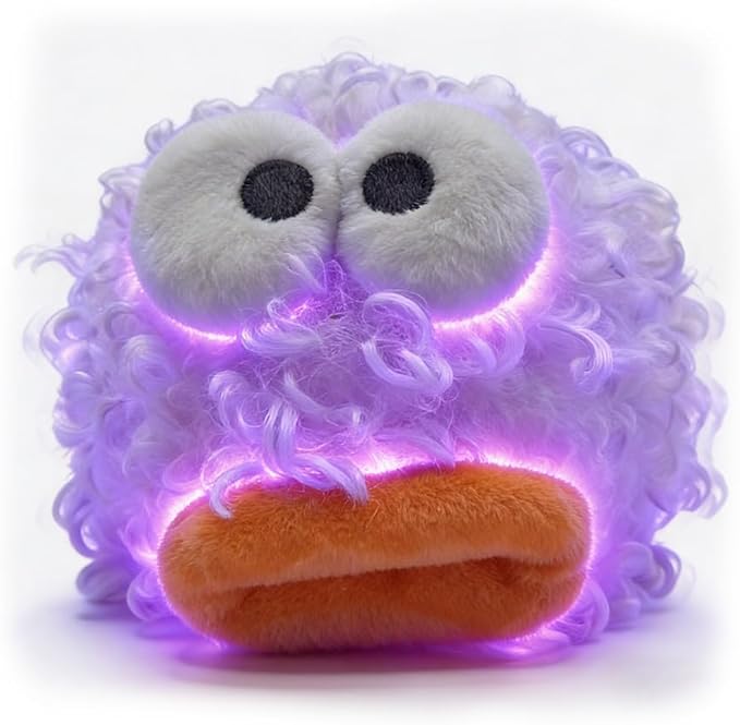 Plush Night Light Cute LED Table Lamp Cozy Dimmable Nightlight Trendy Rechargeable Bedside Lamp Funny Desk Decor Lamp for Halloween Christmas Birthday Gift (BMBE)