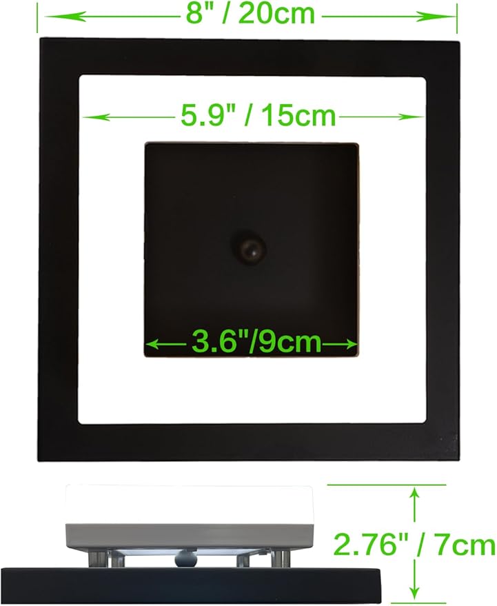 8in 12Watt Flush Mount led Ceiling Light fixtures.Modern Ceiling Lamps for Hallways,Balcony,Cloakroom, Small Closet,Washrooms,stairwell,Square,Black