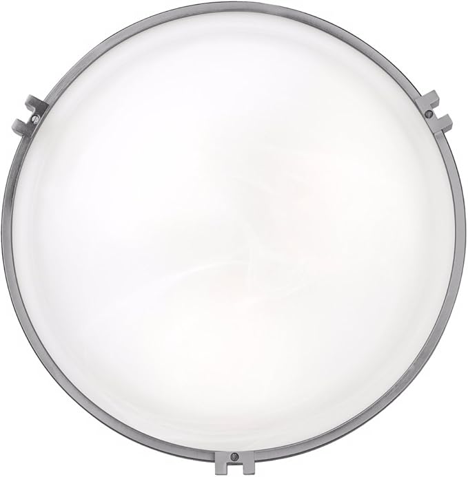 Possini Euro Design Modern Ceiling Light Flush Mount Fixture 16 3/4" Wide Brushed Nickel Silver Metal Marbleized Glass Shade for Bedroom Kitchen Living Room Family Hallway Bathroom House Dining