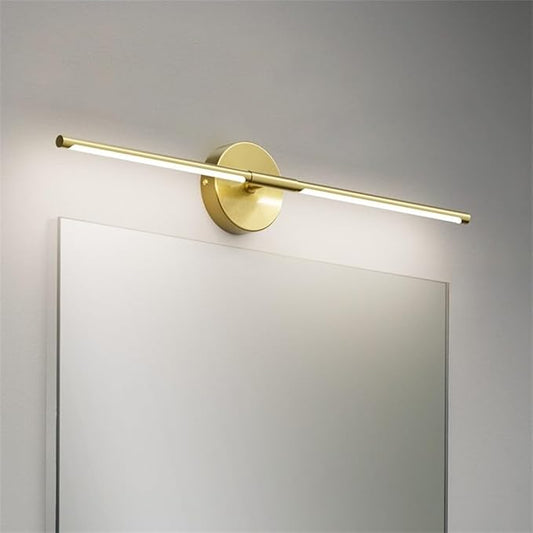 Gold Vanity Light 28Inch 5000K,18W Hardwired Bathroom Vanity Light Bathroom Light Fixture Over Mirror 360° Rotate