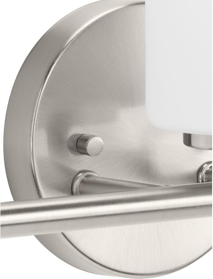 Progress Lighting 4-Light Etched White Glass Modern Bath Vanity Light, Replay Collection, Brushed Nickel (P2160-09)