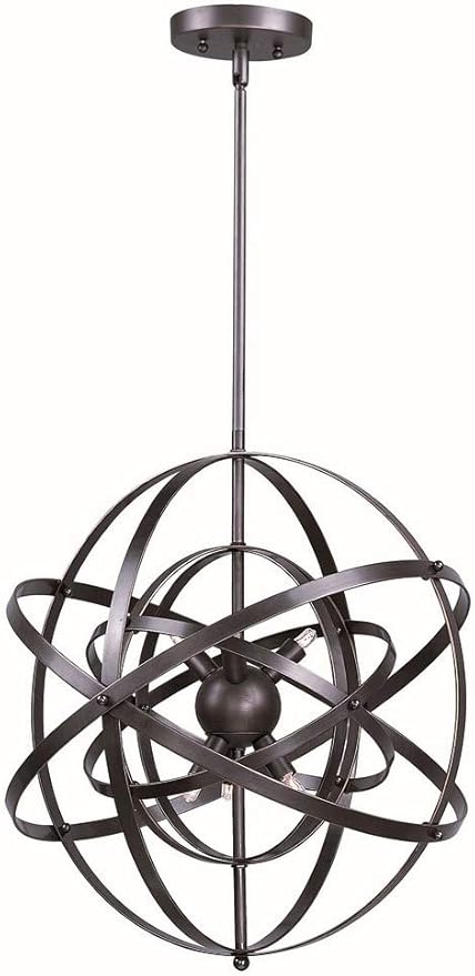Maxim 25133BR Sputnik Orb Pendant Ceiling Light, 9 Light 540 Watts, 25" H x 25" W, Bronze Rupert
