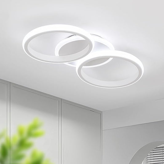 ElDISUNY Modern LED Ceiling Lights, 30W Round Ceiling Lights Fixture for Kitchen, Close to Ceiling Lights for Hallway Bedroom Dining Room, Cool White Light 6000K(White)