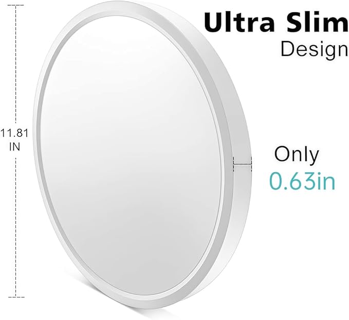 LED Flush Mount Ceiling Light Fixture, 5000K Daylight White 24W(240W Equivalent) 12 Inch Flat Modern Ceiling Lighting, 3200LM Ceiling Lamp for Bathroom Porch, Kitchen, Bedroom, Living Room, Hallway
