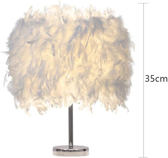 Table Lamp, Hinmay Modern Elegant Bedside Table Light Bedroom Desk Night Light Lampshade for Living Room Wedding Room Reading Sitting Room Decorations