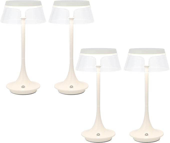 JHY DESIGN 3-Color Light Dimmable Bedside Table Lamp 10.5" H Nightstand Lamp Touch Control Lamp for Bedroom Living Room Indoors Outdoors(4PCS)