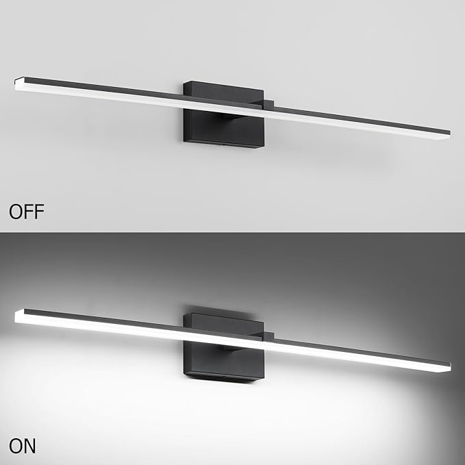 ZUZITO 40in Bathroom Light Fixtures Black Modern LED Vanity Lights Bar for Bathroom 5CCT Dimmable 28W Lighting Fixtures for Bath Wall