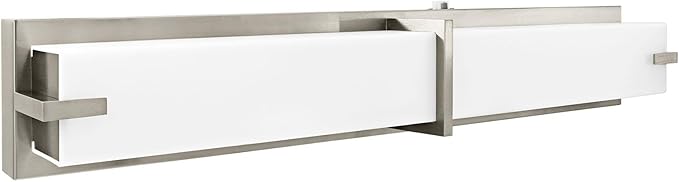LUXRITE 24 Inch LED Vanity Lights Brushed Nickel Bathroom Light Fixtures 3CCT Selectable 3000K 4000K 5000K Modern Vanity Light Bar Over Mirror 25W 1750 Lumens Dimmable Damp Rated ETL Listed