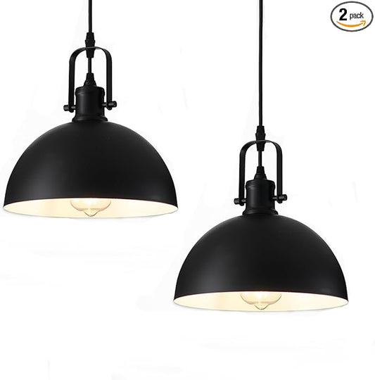 Kitchen Pendant Lighting Over Island, Matte Black Hanging Light Fixture, Pendant Lights for Dining Living Room Hallway