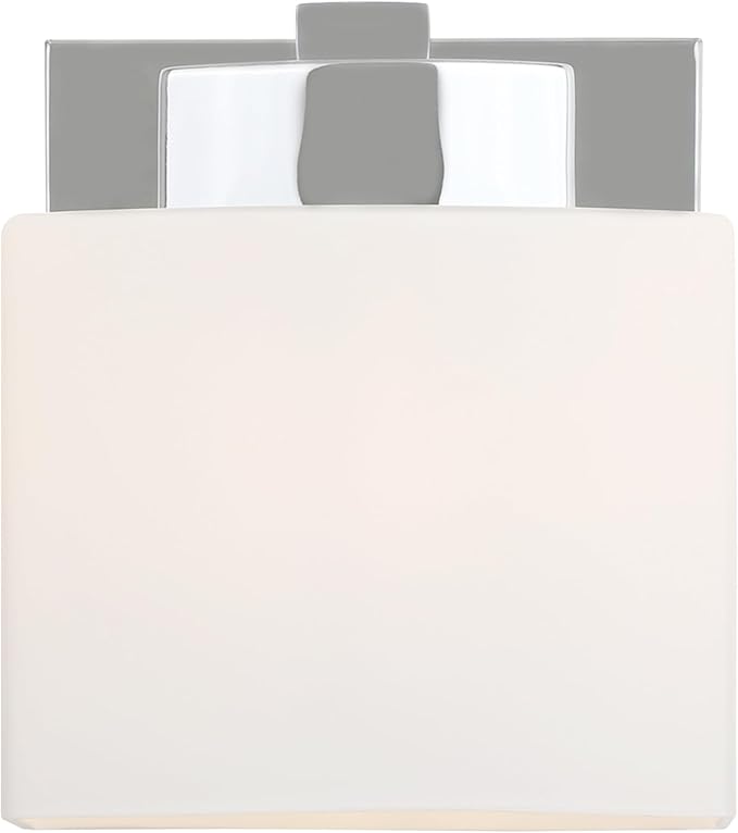 Design House Dove Creek Wall Light Sconce – Dimmable with Frosted Glass for Hallway, Bathroom, Foyer, Bedroom – Polished Chrome – Design House, 589663