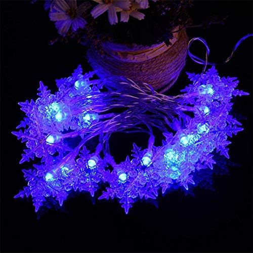 Lainin 12ft/3.5M USB Powered 8 Modes Snowflake Curtain Night Light Icicle Fairy String Light, Perfect for Christmas Wedding Holiday Garden Indoor/Outdoor Party Decoration - Blue