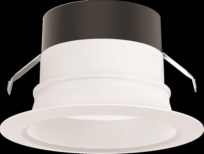 Juno E Series 4" LED Ceiling Light, Smooth Trim Recessed Lighting with 5-in-1 Switchable White Color, 700 Lumens, Wet Rated LED Downlight, Dimmable, White