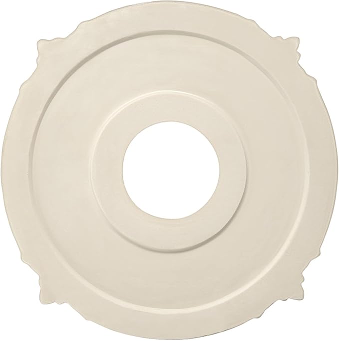 2 Pcs Molded PU Ceiling Medallion for Light Fixtures and Ceiling Fans, 13"OD x 3-1/2"ID x 3/4" P (White)