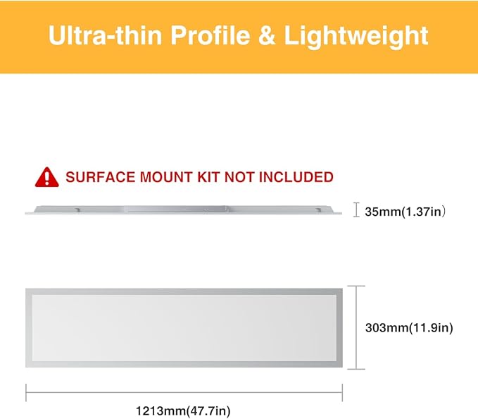 1x4 LED Flat Panel Light, Drop Ceiling Lights Fixture, Selectable Features, 20W/25W/30W/35W/40W, 3000K/3500K/4000K/5000K/6500K, Dimmable (0-10V), for Office Kitchen, ETL Listed (1x4FT-6Pack)
