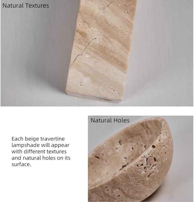 Dark Wood Farmhouse Bathroom Vanity Light Modern Stone Cylinder Wall Lamp 3 Lights Travertine Shade Linear Bathroom Wall Sconce Rotatable LED Wall Light Over Mirror - Walnut Color