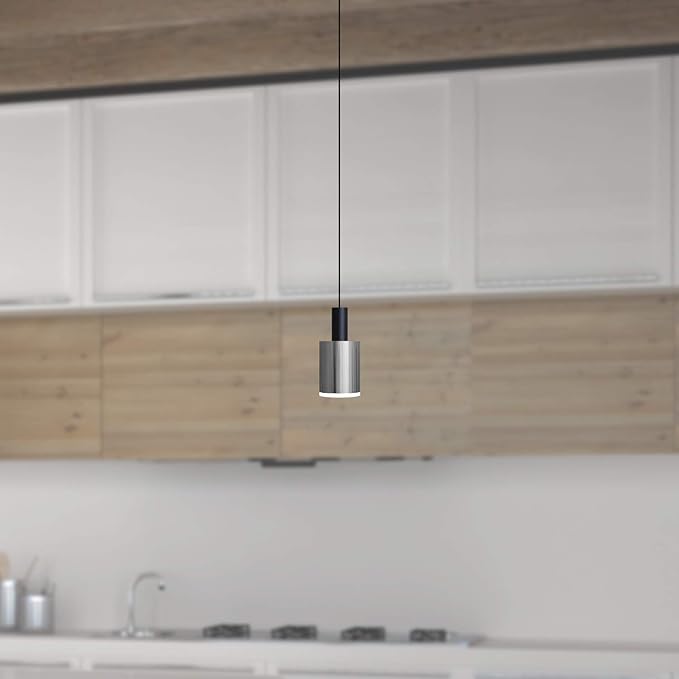 Virgo 1 Mini Pendant Lighting Black-Nickel - LED Hanging Light Fixture for Kitchen Island, Bar, Foyer - Cluster Pendants - Dimmable, Adjustable Wire, Lamp Bulb Included