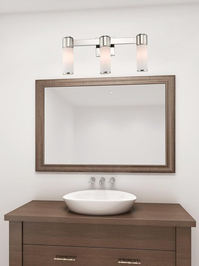 Livex 52123-35 Contemporary Modern Three Wall Sconce/Bath Light from Weston Collection in Polished Nickel Finish