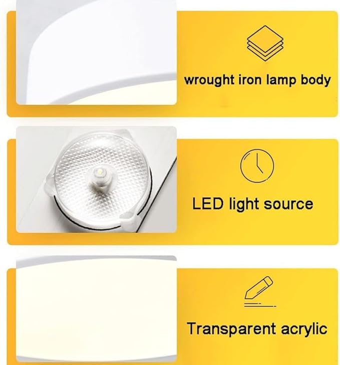 Close To Ceiling Lights Round Metal Three-Color Led Ceiling Light Minimalist Circle Wood Canopy Ceiling Lamp Semi Flush Mount Ceiling Light Fixtures for Restaurant Living Room Kitchen Entry Hallway Ba