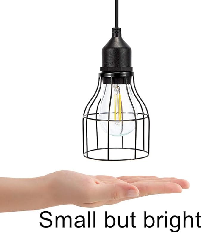 Solar Lights Outdoor Dusk to Dawn Shed Light 9.8FT Extension Cable Solar Powered Bulb Pendant Waterproof for Indoor, Chicken Coop, Porch, Gazebo, 3000K Warm