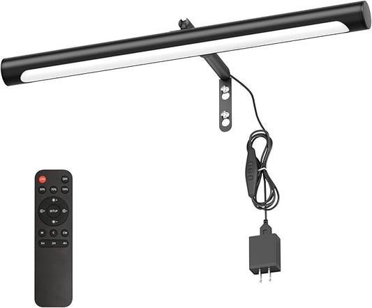 Picture Lights for Paintings Plug in, 16" Adjustable LED Picture Light Art Light with Timer, Remote Control Gallery Painting Wall Light for Picture Display Frame Dartboard Art Work (Black)