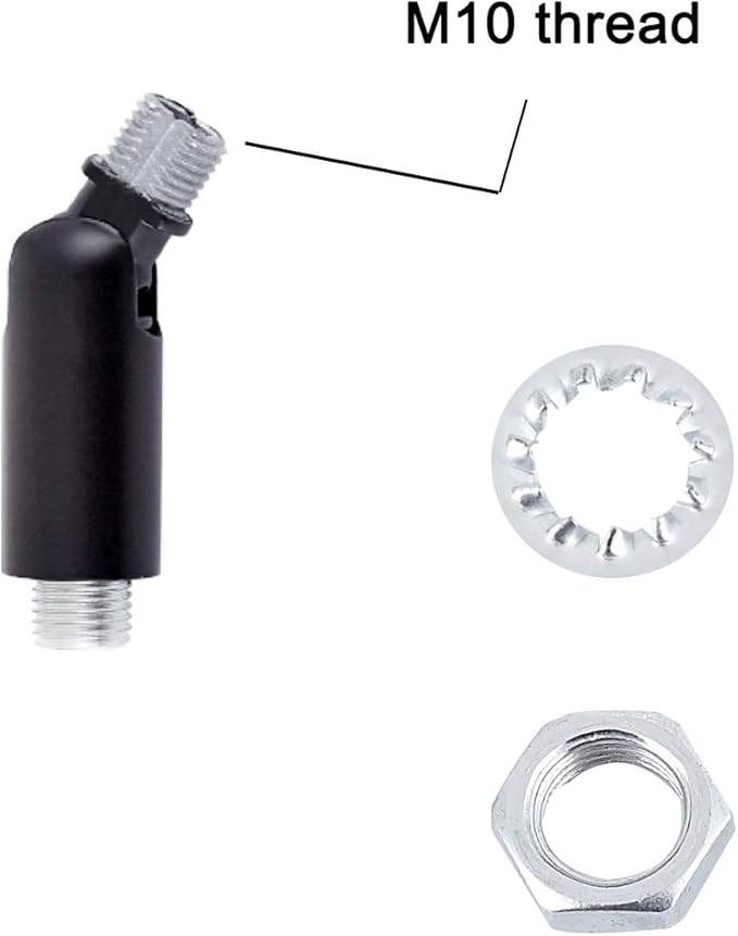 M10 Threaded Extension Rod with Sloped Ceiling Adapter Kits for Pendant Light, Island Lighting, Black