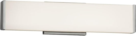 Fusion - Latitude 19" LED Linear Wall/Bath Light - Artisan Glass Shade in Opal - Brushed Nickel Finish