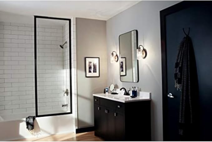 Kichler Braelyn 9.5" Wall Sconce in Olde Bronze®, 1-Light Industrial Wall Mount with Clear Seeded Glass, (9.5" H x 5" W), 45457OZ