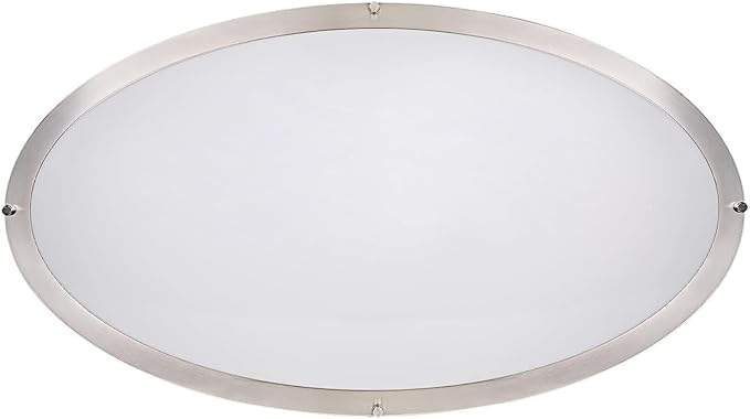 Sunlite 32" Oval Double Band Trim Flush Mount Light Fixture, 35 Watts, 3000 Lumens, Color Selectable 30K/40K/50K, Dimmable, ETL Listed, Brushed Nickel, for Residential & Office Use