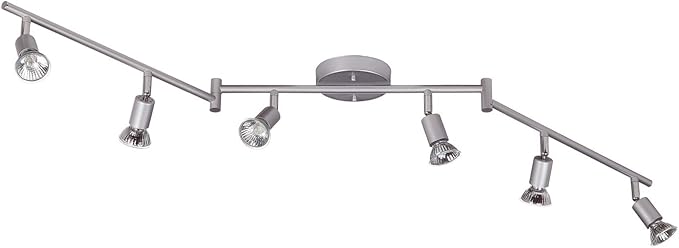 Globe Electric 59351 Payton 6-Light Foldable Track Lighting, Matte Silver