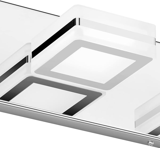 Ralbay Modern LED Bathroom Vanity Lights 4 Lights Up and Down Modern Chrome Bathoom Wall Lighting Over Mirror Rotatable Acrylic Stainless Steel Chrome Vanity Lights