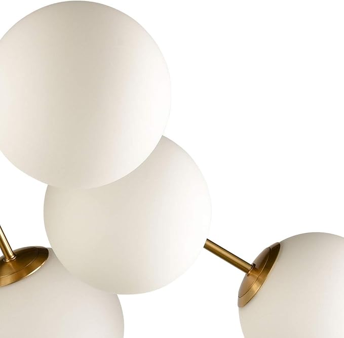 HOLKIRT Elegant Modern Globe Semi Flush Mount Ceiling Light, 8 Light Mid Century Sputnik Chandeliers Fixture