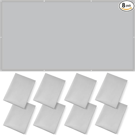 ANGSYLTH 8 Pcs Fluorescent Light Covers - 4 x 2 Feet Covers for Ceiling Lights, Magnetic Light Filters for Classroom, Office, Hospitals, Home (Light Gray-2)