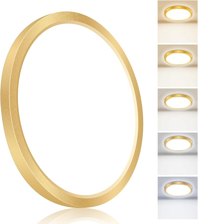 hepside 1PACK Flush Mount LED Ceiling Light Fixture 5CCT 7Inch 15W & 100W Equivalent Closet Light Fixture,Small Round Slim Surface Ceiling Lamp for Hallway,Bathroom,Bedroom,Kitchen,Interior