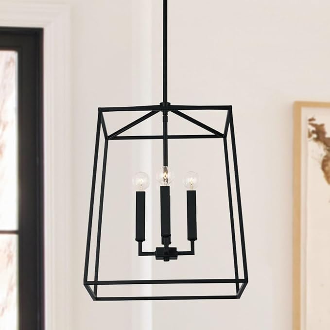 Capital Lighting 537642PN Thea Lantern Foyer Pendant, 4-Light 240 Total Watts, 20" H x 16" W, Polished Nickel