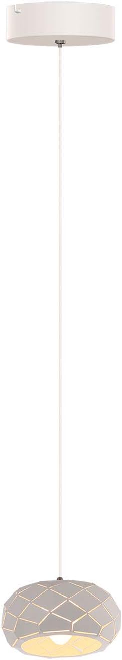 Crust 1 Mini Pendant Lighting White - LED Hanging Light Fixture for Kitchen Island, Bar, Foyer - Cluster Pendants - Dimmable, Adjustable Wire, Lamp Bulb Included