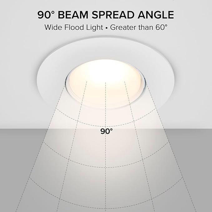 Maxxima 5" and 6" Rotatable LED Retrofit Downlight Gimbal - 1200 Lumens, 11 Watts, Dimmable, 5 CCT 2700K/3000K/3500K/4000K/5000K, Recessed Ceiling Light Fixture, Ideal for Kitchens and Dining Rooms