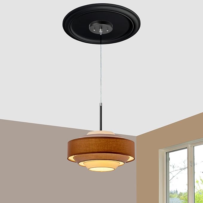 EIFHYT Molded Nylon Ceiling Medallion for Light Fixtures and Ceiling Fans 16"OD x 4"ID x 3/4"P (Fits Canopies up to 12-3/8") Black