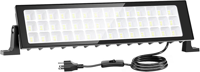 Onforu 1Pack LED Shop Lights,100W 14000lm Plug in Ultra Bright LED Work Lights,6500K Daylight White Garage Light,IP66 Waterproof Lighting for Garage Warehouses Workshop